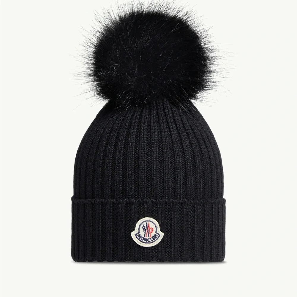 Moncler | Accessories | Moncler Ribbedknit Wool Beanie Black  display picture 1